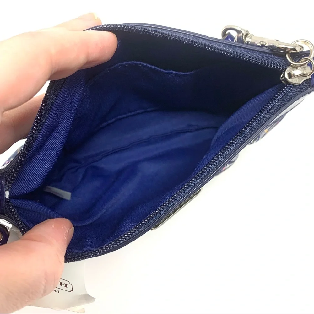 Coach Tartan Print Pleated Patent Trim Wristlet - Picture 4 of 9